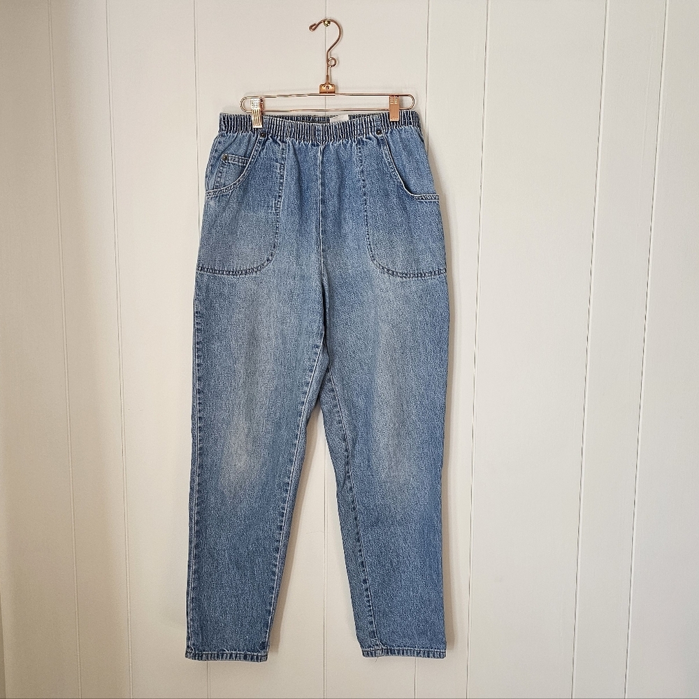 Vintage Cabin Creek High Rise Mom Jeans Elastic Waist High Waist 100% Cotton 8